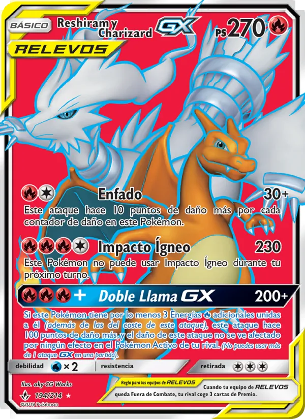 Reshiram y Charizard GX