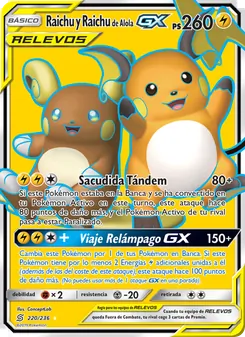 Raichu y Raichu de Alola GX