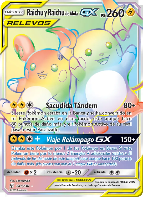 Raichu y Raichu de Alola GX